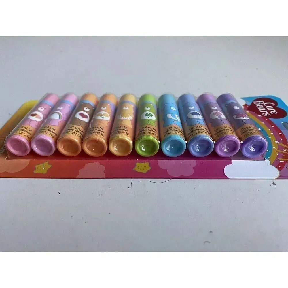 Taste Beauty CARE BEARS 10 Flavored Lip Balms Set Cherry Honey‎ Vanilla NEW